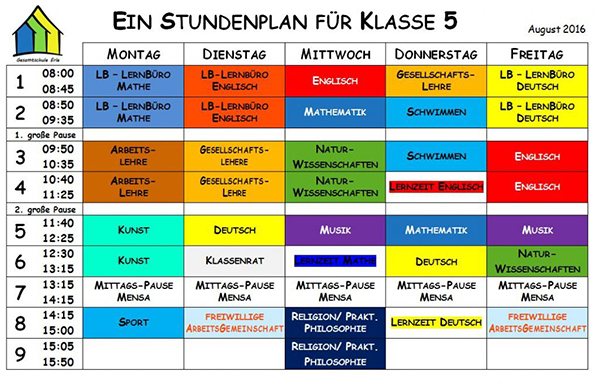 Beispielstundenplan Jg. 5